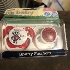 me baby sporty pacifiers Wisconsin badger baby