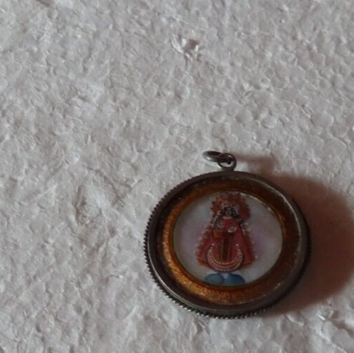 Pendentif Porte-photo Ancien En Verre Biseauté - XIXème Siècle - Occasion - Sans Marque