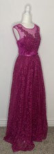 Maniju NWT women’s M Pink Lace Sleeveless Sweetheart Empire Waist Gown L9