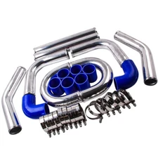 2.5" Aluminum Universal Turbo Intercooler Pipe Piping Duct Kit w/Bolt Clamps