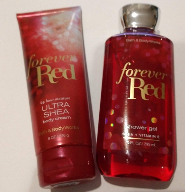Forever Red Bath and Body Works Set of Ultra Shea Body Cream & Shower
