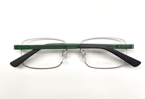 Gucci GG 0693O 002 Men's Eyeglasses Glasses Matte Silver & Green 56-17-150 - Imagen 7 de 9