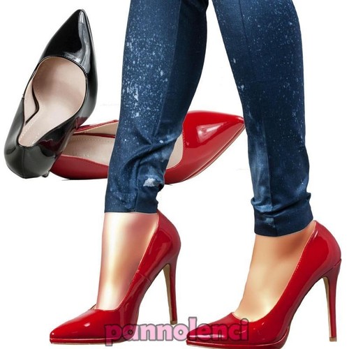 Scarpe donna decolletes decoltè tacchi alti punta laccate lucide nuove  GD3528-6 | eBay