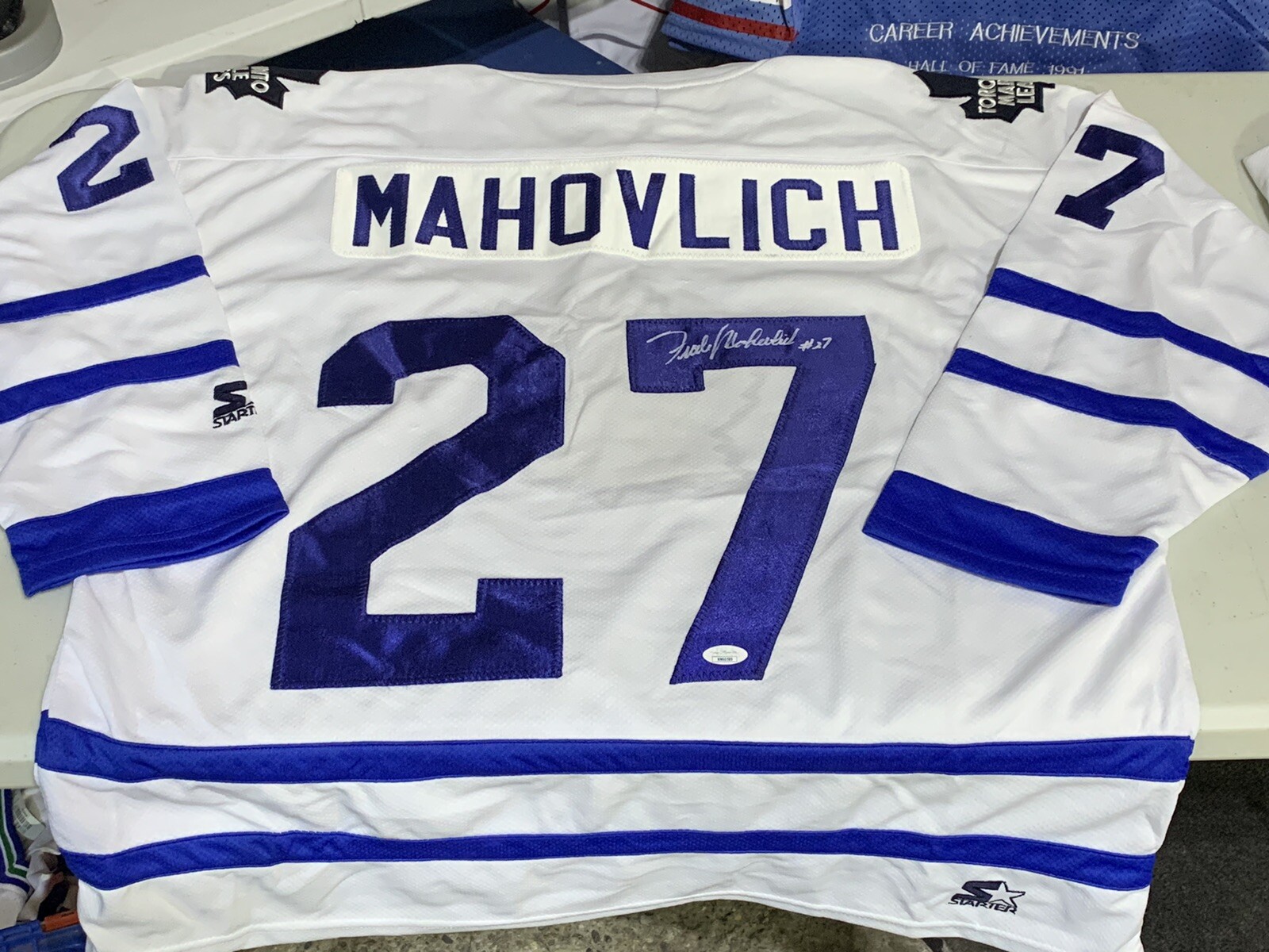 Frank Mahovlich Autographed White Toronto Maple Leafs Jersey