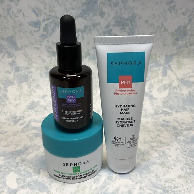 SEPHORA Essentials Mini Hair Set Hair Serum, Scalp Scrub & Hair Mask - New