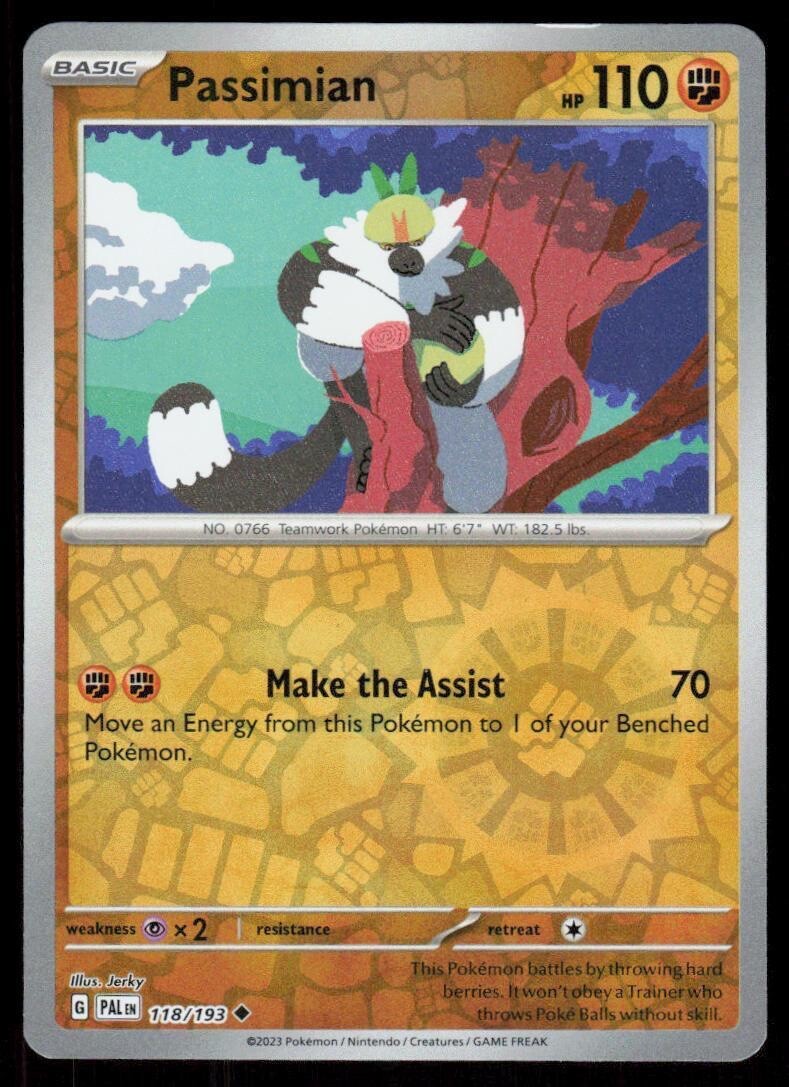 Pokemon - Passimian 118/193 - Reverse Holo - Paldea Evolved - NM/M