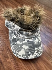 Fair Hair Visor Cap Digital Camouflage Light Brown Hair Adjustable Size
