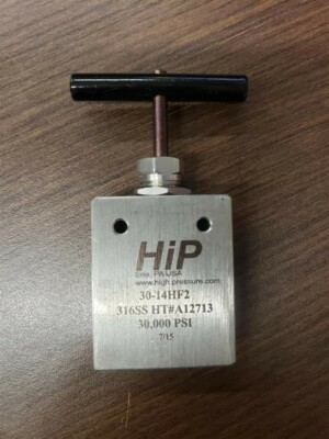 #ad HIP 30 14HF2 316SS Three Way Valves One Pressure Connection 30Kpsi $120.00