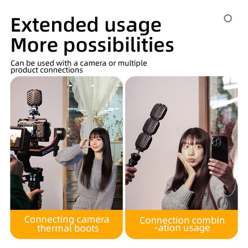 RGB Aparat do telefonu komórkowego Światło wypełniające Vlog Selfie Stick do DJI Pocket / Insta 360 - Zdjęcie 7 z 22