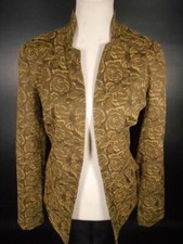 Beautiful Women's Size 12 Coldwater Creek Green Floral Design LS Blazer Jacket