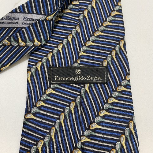 Ermenegildo Zegna Designer-Krawatte aus 100 % Seide mehrfarbig Golfschläger für Herren - Bild 5 von 8