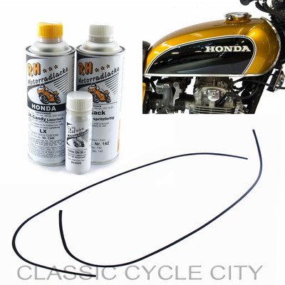 Honda CB 500 Four Lack Set Candy Gold Custom Tank Dekor Zierstreifen Paint Kit