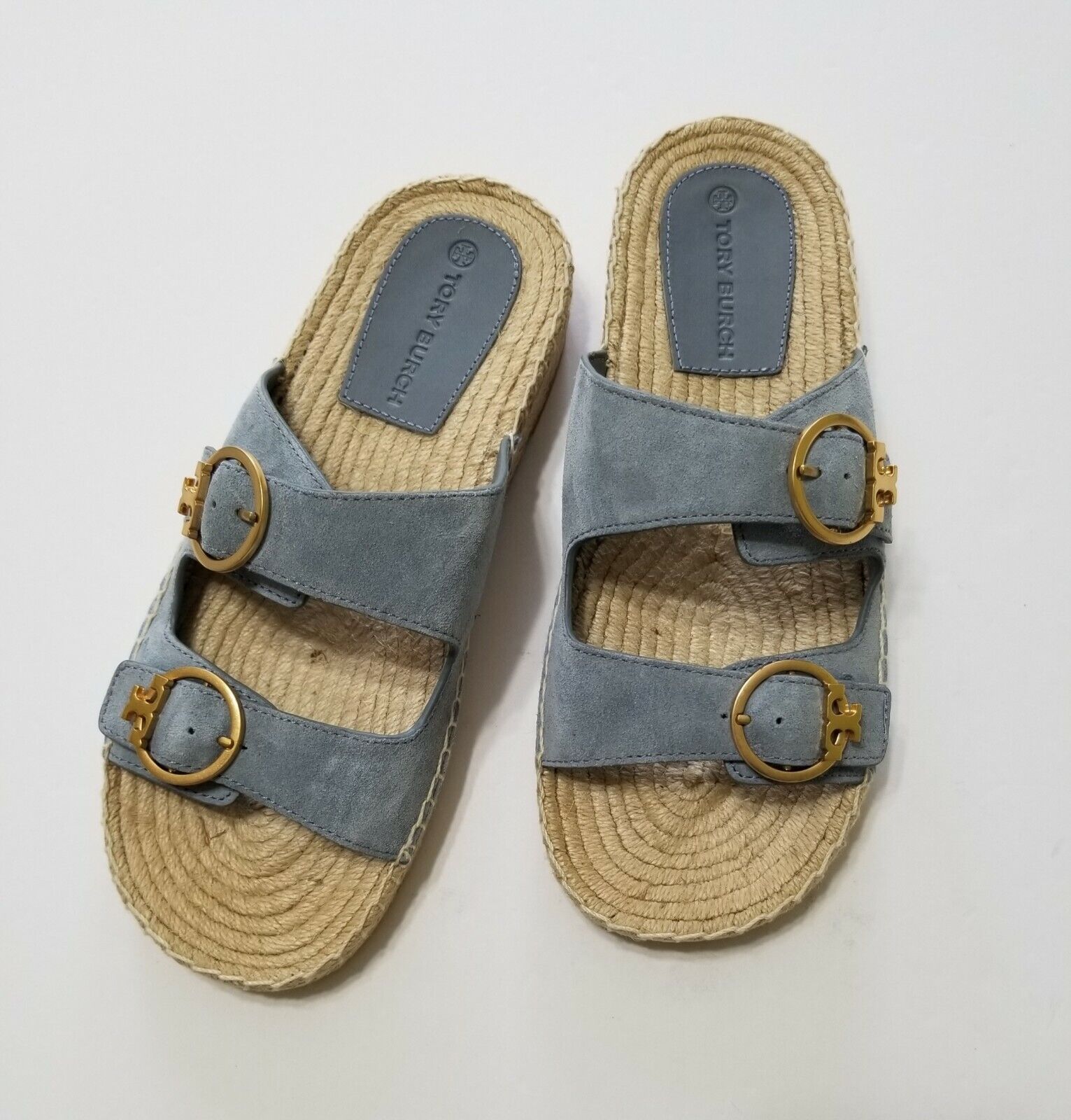 NEW Tory Burch Selby Two-Band Espadrille Slide Sandal Blue Size ~ |  eBay