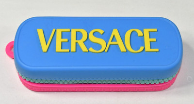 New Authentic Versace luxury designer signature rubber zipper sunglasses case Versace Sunglasses Eyeglass Silicon Multicolor Spcial  main image 3