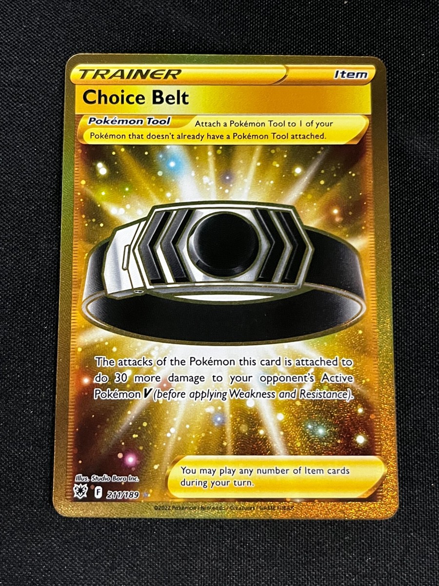 gold choice belt pokemon card 2022 POKEMON ASTRAL RAIDIANCE CHOICE BELT 211/189 GOLD HOLO NRMT RANGE AA  10522D