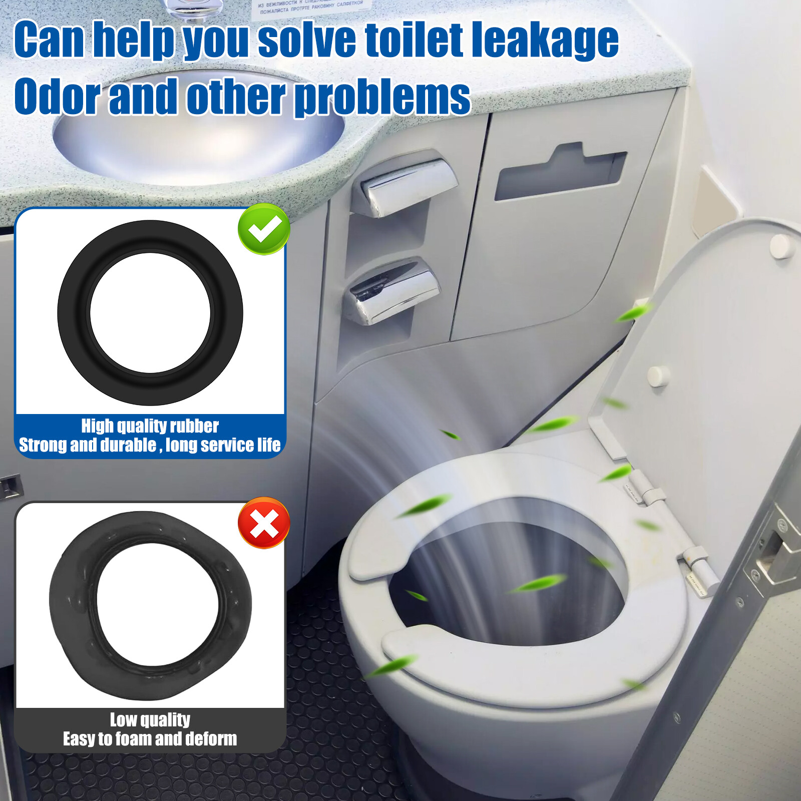 RV Toilet Seal Kit Rubber Waste Ball Seal Set Double Sealing Toilets ...
