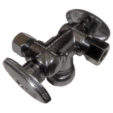 1 Pack XFITTING 1/2" Push Fit Dual 3/8" OD Comp. Angle Valve , Lead Free Brass