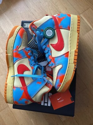 Nike Dunk Hi 1985 SP  Orange Acid Wash Sneakers US9.5 UK8.5 EU43