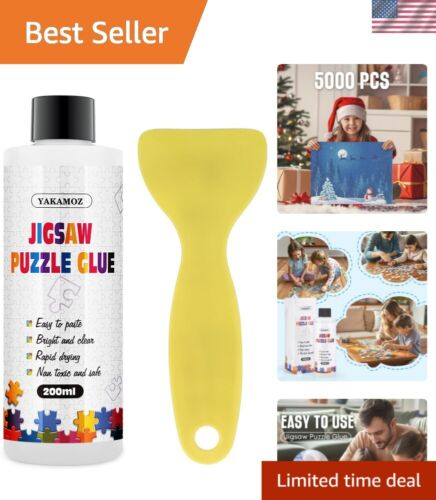 Non-Toxic Jigsaw Puzzle Glue with Applicator - Quick-Dry 200ML for Large Puzzles