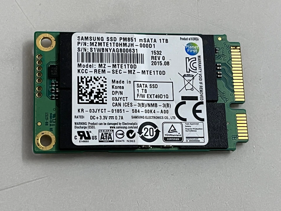 Samsung PM851 mSATA 128GB 256GB 512GB 1TB SSD FOR Samsung Dell HP Lenovo Laptop - Image 3 of 4