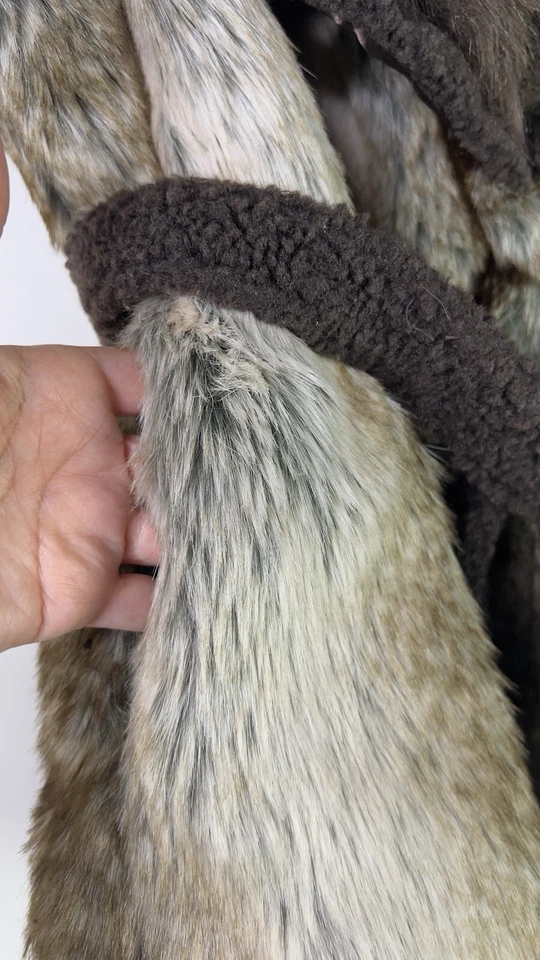 Cripple Creek Women's Faux Fur Vest Belted XL Brown Steampunk Western Glam Mobwi - Image 3 of 4