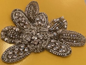 Amsale Sew on Rhinestones Sequins Beads Applique Patches 5 X 4 Inches