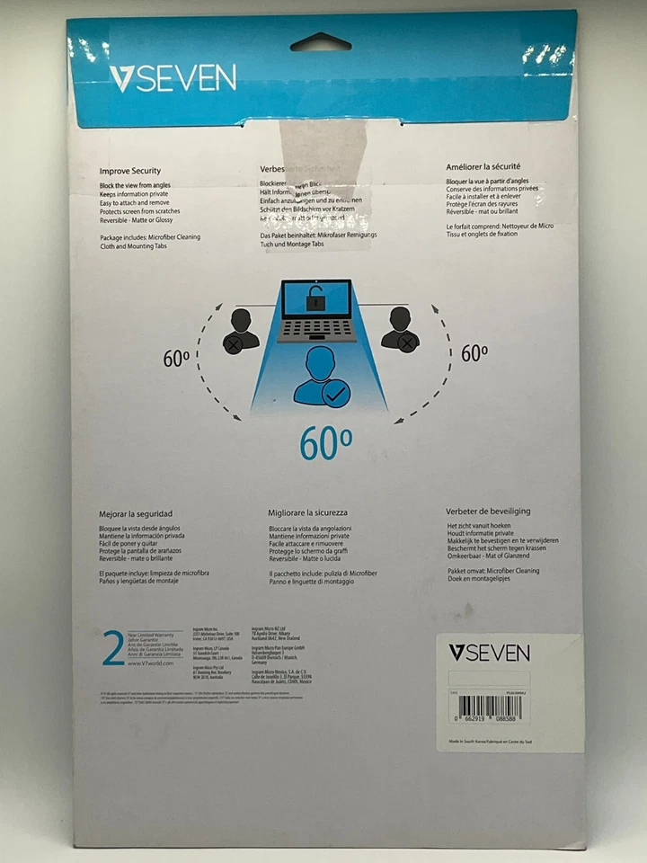 V7 20" Privacy Filter For Monitor Reversible 16:9 PS20.0W9A2-2N *NEW* - Image 4 of 4