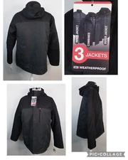 Weatherproof Jacket Men's 3 In 1 Large Black #J1888