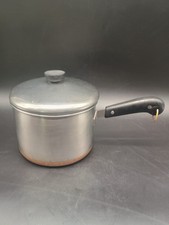 Revere Ware 3 Quart 1801 Copper Bottom Stainless Saucepan Pot w/Lid MARKED S