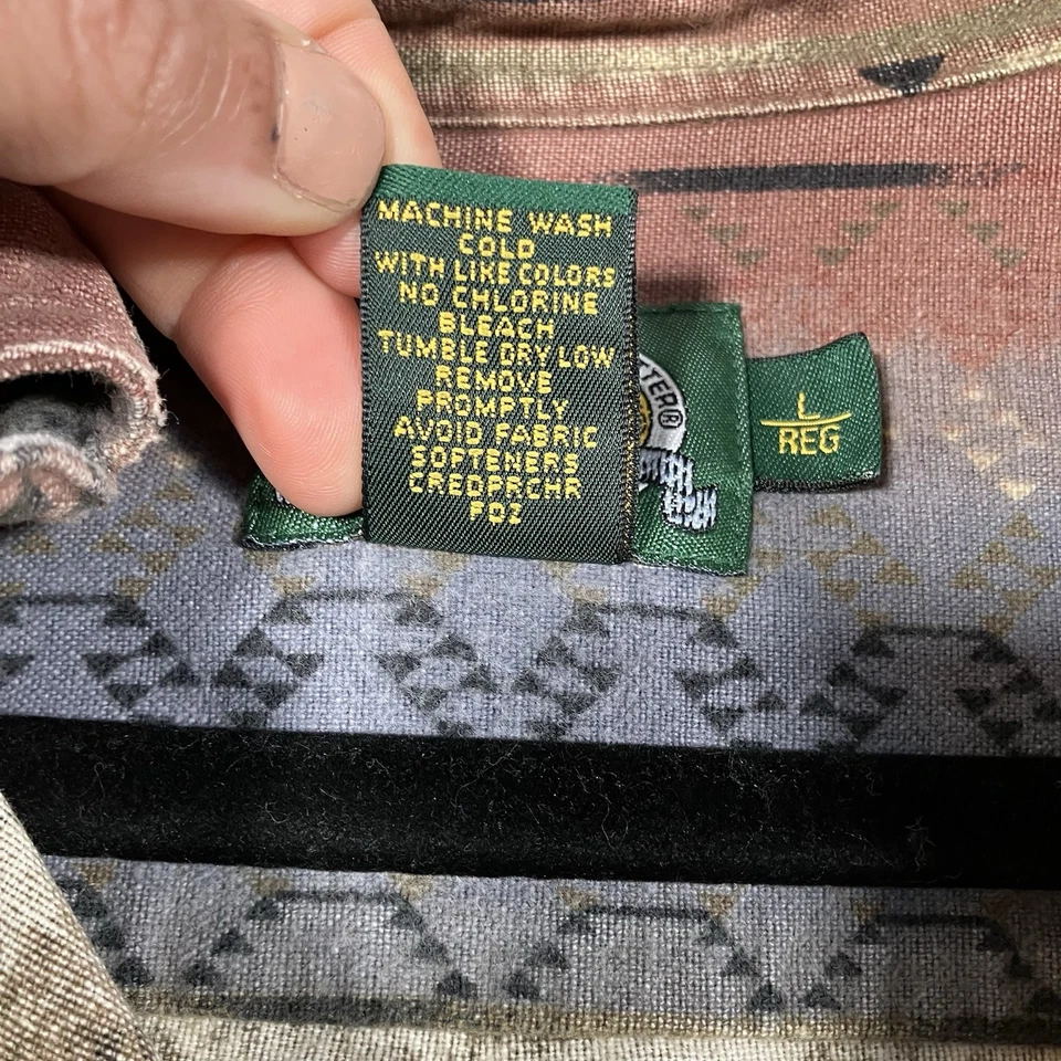 VTG Y2K 00s Cabela's Southwestern Aztec Flannel Shirt Men’s L Button Down Faded - Image 4 of 4