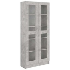 Tidyard Libreria Con Ante In Truciolato – Armadio Stile Cemento Per Casa E Ufficio, 82,5x30,5x80 Cm