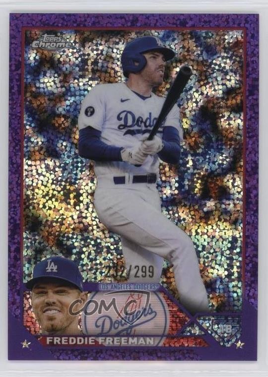 2023 Topps Chrome Purple Speckle Refractor 232/299 Freddie Freeman #5 14eo