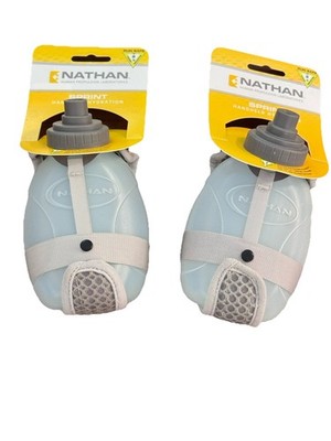 Two Nathan Sprint Handheld Hydration 10 oz Bottle Running (Sprint Grey) RARE