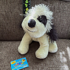 Webkinz retired black and white Cheeky Dog HM192 Plush, pristine. Tag detached.