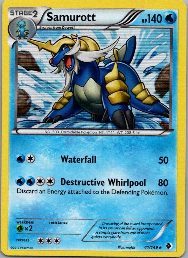 Samurott 41/149 Holo Rare Boundaries Crossed Pokemon Holo Lightly Played