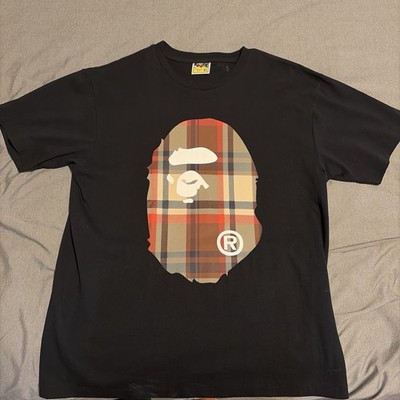 AUTHENTIC BAPE Check Big Ape Head Tee XL | eBay