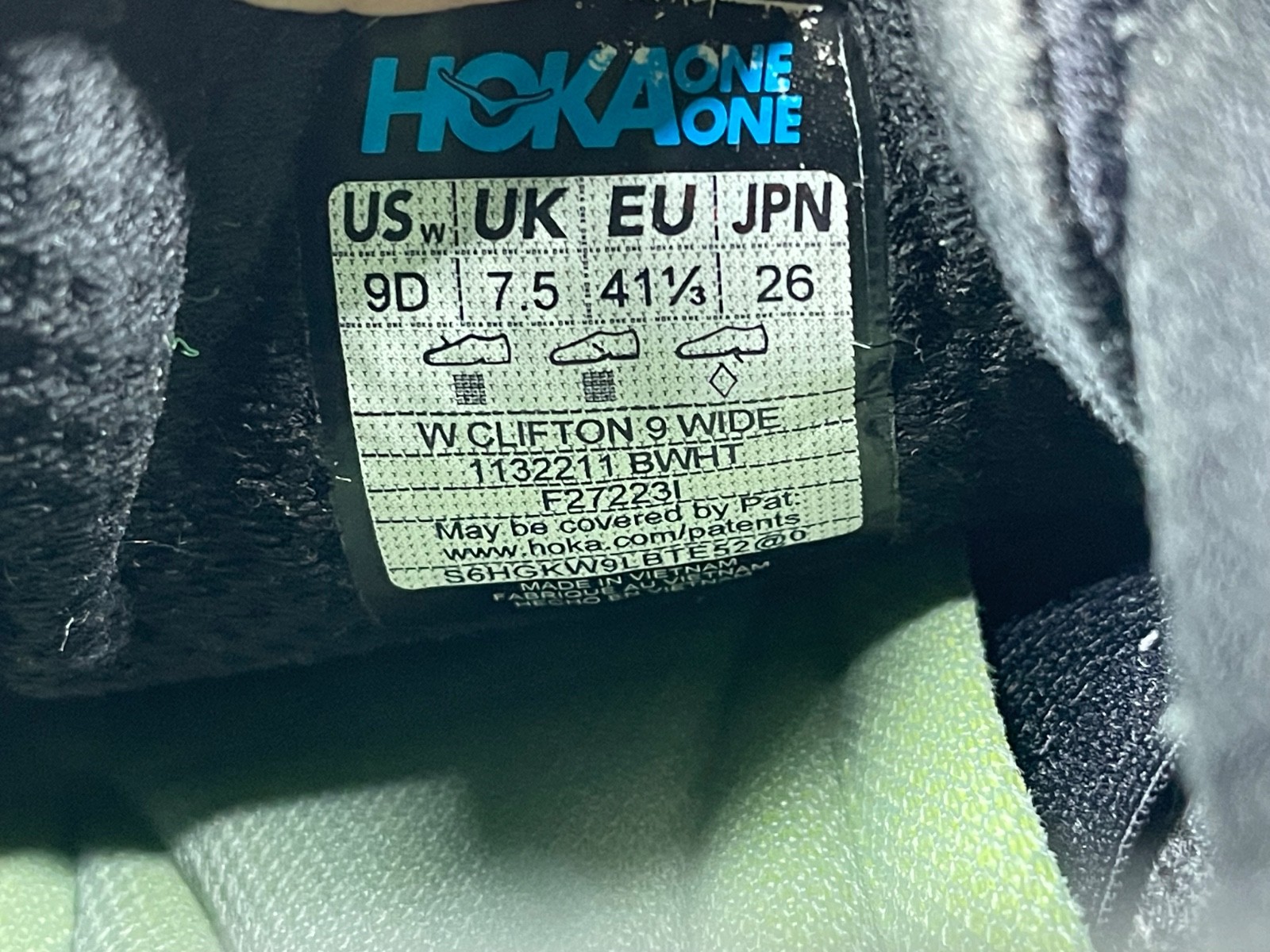 Hoka One One Clifton 10 Sneakers Women 9D Wide Running Shoes Black Trainers thumbnail 19