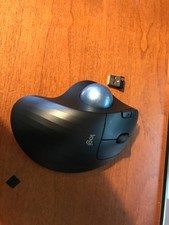 Logitech Logi Ergo M575 Trackball Ergonomic Mouse Gray w USB Dongle Tested Works