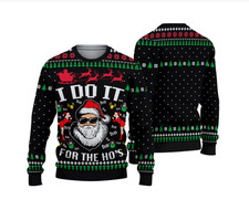 Funny Santa Ugly Christmas Sweatshirt Unisex Holiday Party Knit Pullover