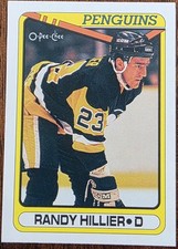1990-91 O-PEE-CHEE RANDY HILLIER PITTSBURGH PENGUINS CARD #408 NM/MT