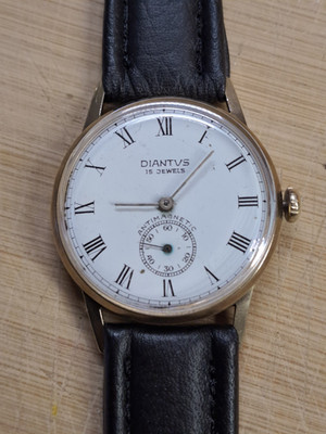 Diantus Vintage Armbanduhr Uhr mechanisch Handaufzug 15 Jewels Werk EB
