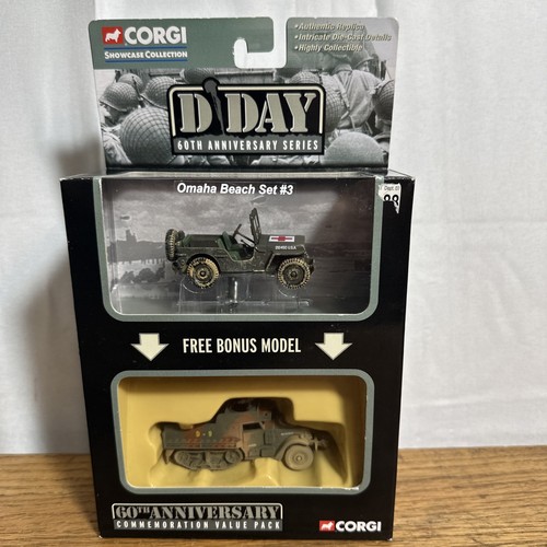 Corgi D-Day 60th Anniversary Series Die-Cast Models Omaha Beach Set #3 Jeep NIB - Picture 1 of 15