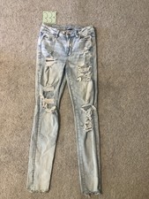 American Eagle Outfitters Blue Hi Rise Jegging Women  s Sz 8 Next Level Stretch