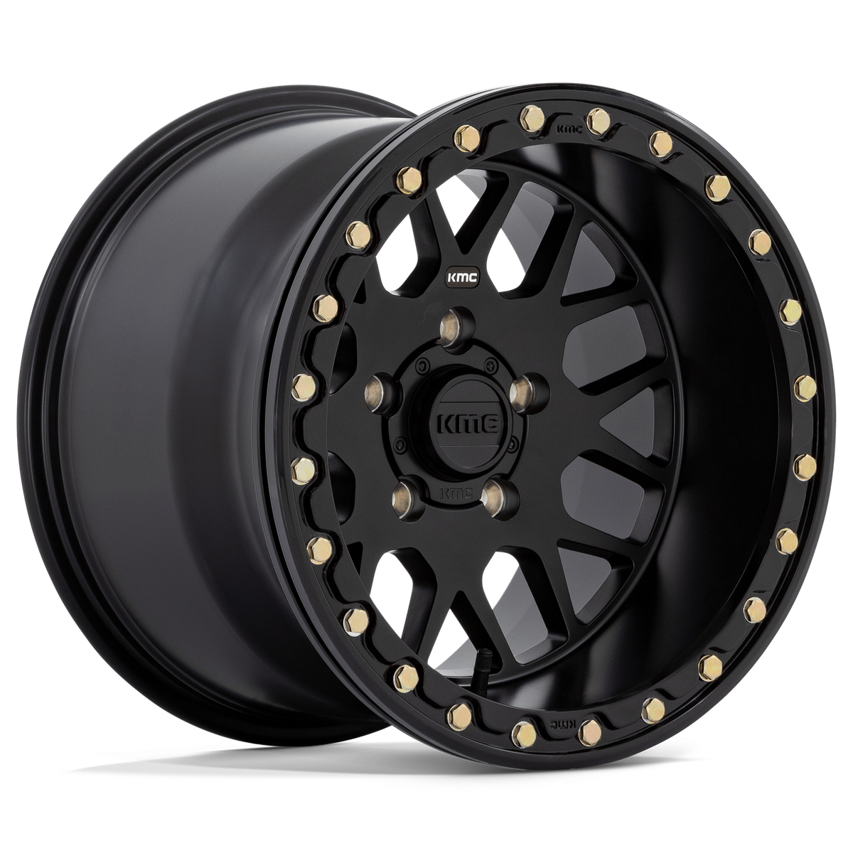 KMC KS235 GRENADE UTV BEADLOCK SATIN BLACK RIMS: 14x10, 4x156, 0