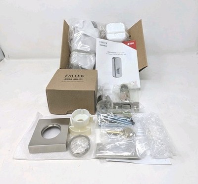 Emtek EMPowered Smart Lock  Keyed Dead Bolt Entry  Nickel Finish August Connect 