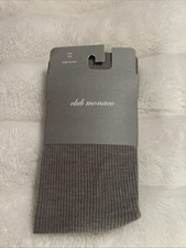 Club Monaco Striped Merino Tights,  Grey, Size S/M ; New In Package