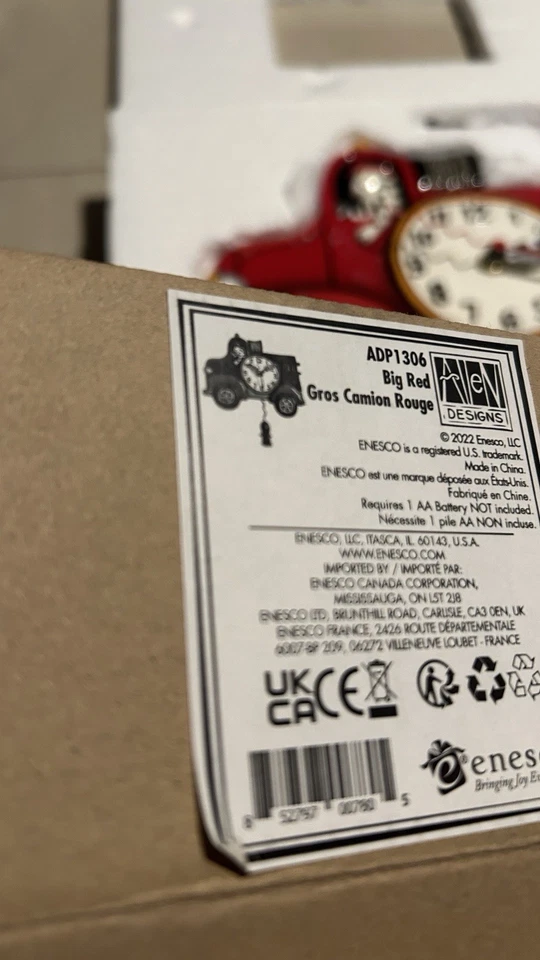 Allen Designs ADP1306 Big Red Fire Truck Pendulum Wall Clock 13 in - Image 4 of 4