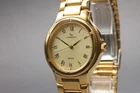 Vintage 1987 N MINT Seiko Landy 5P31-6B10 Gold Round Quartz Mens Watch JAPAN