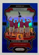 2024 Panini Prizm LIV Golf Ripper GC Statistical Leaders Blue 99/99 Book End #92