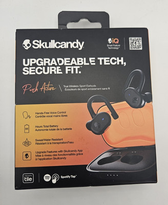 Skullcandy Push Active XT Wireless Earbuds- Black/Orange..